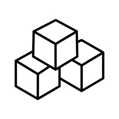 3d cubes Vector Line Icon 