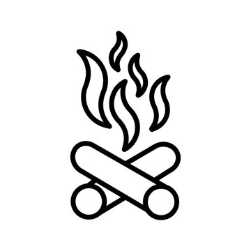 illustration of a burning fire vector Icon 
