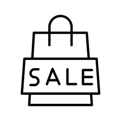 Sale Shopping bag line icon 
