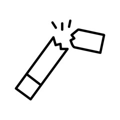 Broken Cigarette Line Icon 