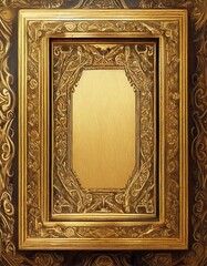 wooden frame with gold frame