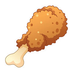 Crispy Fried Chicken Western Food Vector Cartoon Illustration