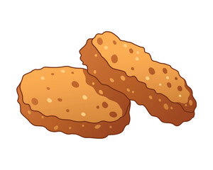Chicken Nugget Meat Western Food Vector Cartoon Illustration
