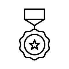 medal with ribbon vector icon 