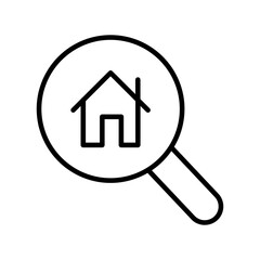 home icon with magnifying glass
