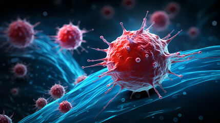 Cell background, virus cells, medical research background