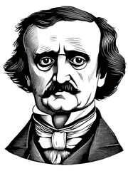 Edgar Allan Poe illustration, generative AI