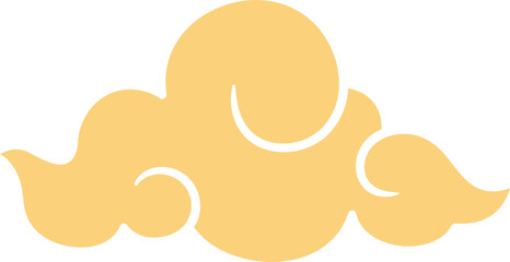 Chinese style cloud ornament, illustrations and decorations for Asian New Year, flat design, 2D front view.
