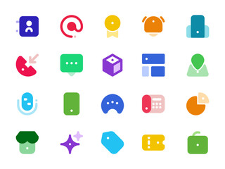 User Interface Icon Pack Colored Style. Collection of Essential Icon Sets, Perfect for Websites, Landing Pages, Mobile Apps, Presentations and for UI UX Needs.