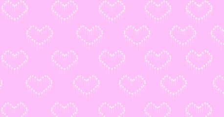seamless pattern with hearts hearts from drops flowing on a pink background, St. Valentine's Day