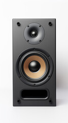 Obraz premium A new black bookshelf speaker isolated on white background