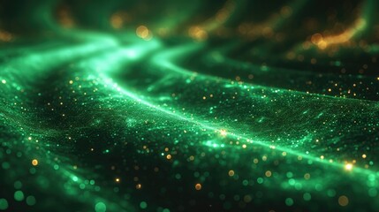 neon green scene, curve effect, hole