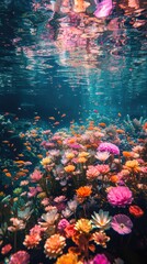 Fototapeta na wymiar spectacular metaphysical oceanic scenery colorful underwater
