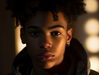 Close Up of a Person With Curly Hair