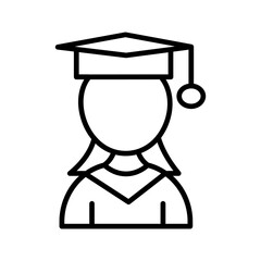 Female Student Vector Icon