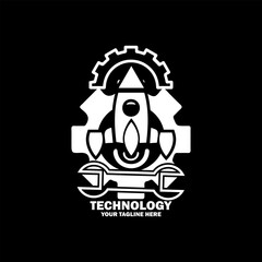 Abstract Initial Logo.White color  isolated on Black  Background. Technology  Branding Logos. Flat Vector Logo Design Template Element icon.