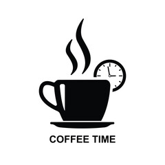 Coffee time icon. Morning coffee isolated on background vector illustration.