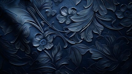 blue background with flowers, Fabric themes background texture background - obrazy, fototapety, plakaty