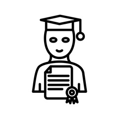 Student Holding Degree Vector Icon