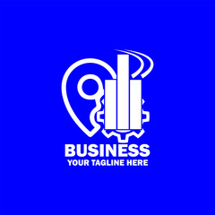 Abstract Initial Logo.White color  isolated on Blue  Background.  Business Branding Logos. Flat Vector Logo Design Template Element icon.