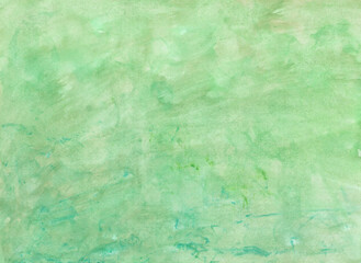 Watercolor painting abstract background or green abstract watercolor texture backdrop on paper. Concept of springtime, summer and season. Template for cover, card or poster. copy space. Hand painted.