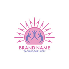 Children happy shine logo. Simple, modern, unique, character.