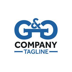 Initial GG pipe logo. Simple, unique, modern.