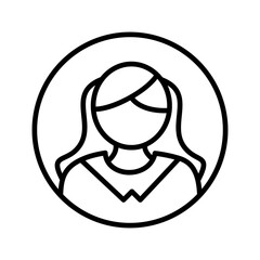 Female Profile Vector Icon