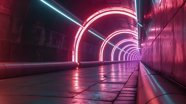 A sensory overload of neon lights leaving you with a lasting memory of an unforgettable journey through the glowing tunnel.