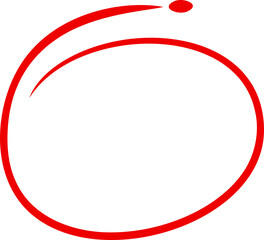 Red Hand Drawn Oval Marker
