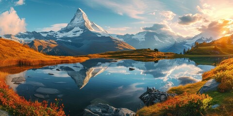 fantastic panorama of lake
