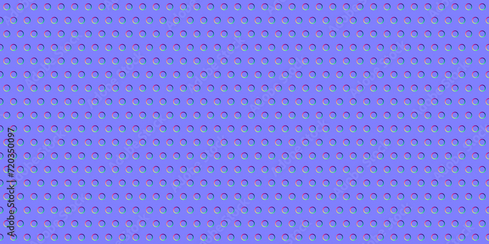 Fototapete seamless perforated steel grid normal map background texture. metal speaker grill with punctured hol