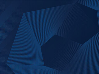 Dark blue background. Modern line stripes curve abstract presentation background. Luxury paper cut background.