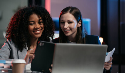 Business team project manager working and update tasks with milestones progress planning and...