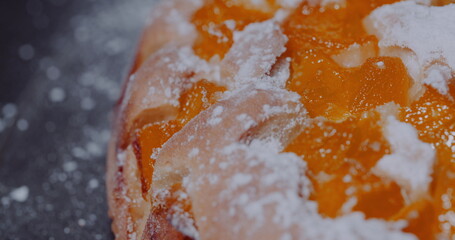 Traditional Fruit Cake on Plate Rotating.
