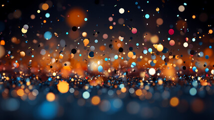 Featuring stunning soft bokeh lights and shiny elements. Abstract festive and new year background - obrazy, fototapety, plakaty