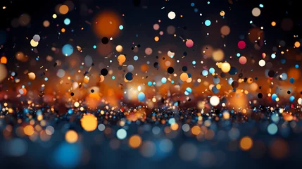 Fotobehang Featuring stunning soft bokeh lights and shiny elements. Abstract festive and new year background © win