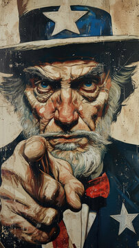 Cartoon image of uncle sam. Generative AI