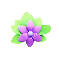 Flower icon 3d illustration or Flower plant 3d web icon illustration