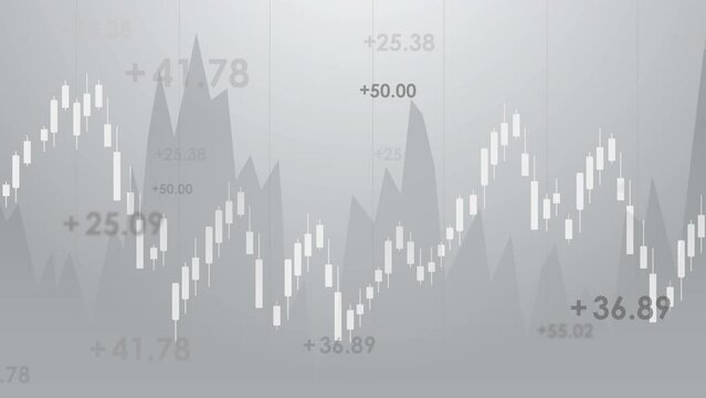 abstract financial chart with trend line graph and candlestick gradient background