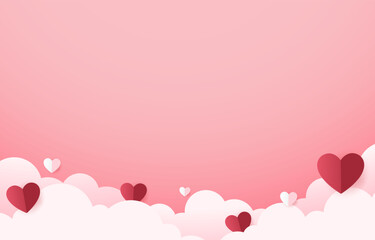 Valentine's day background with product display and Heart Shaped. Valentine's day frame. free space for text.