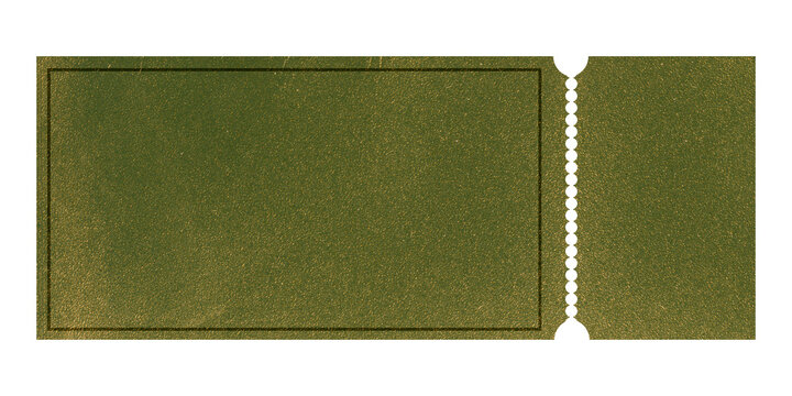 Cardboard ticket with tear-off part on isolated background