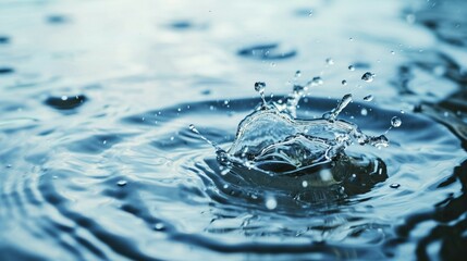 Water drop splash. Backdrop with splashing water