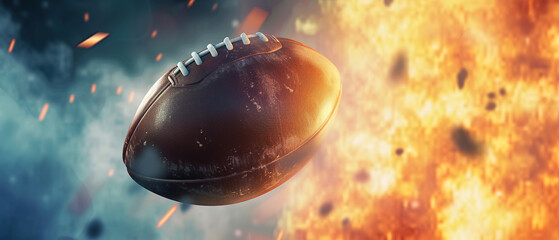 wallpaper banner of a American football concept, ball, symbol, with empty copy space