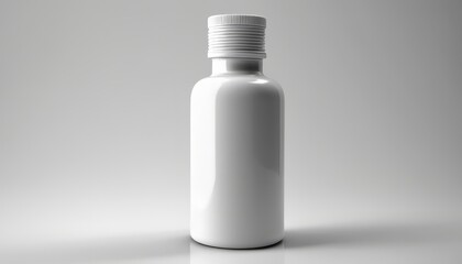 A white pill bottle with a white cap