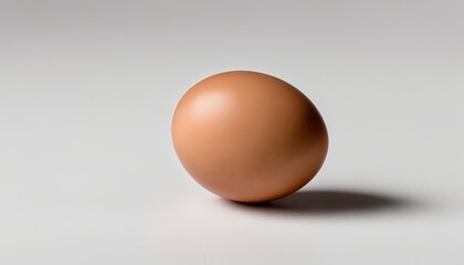 A brown egg on a white background