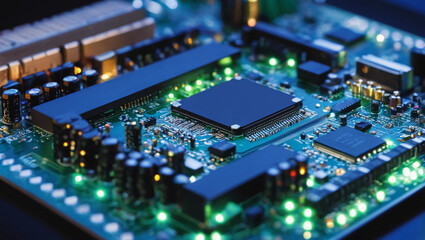 Fototapeta premium A close up of a computer circuit board