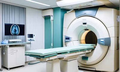 Medical equipment. MRI room in hospital