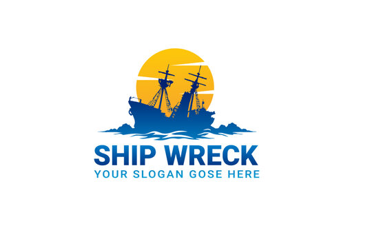 ship wreck logo design 