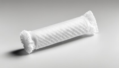 A white cotton swab with a white wrapper